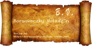Borsoveczky Vulkán névjegykártya